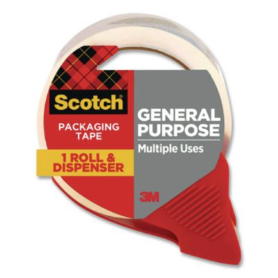 General Purpose Packaging Tape With Dispenser, 3" Core, 1.88 x 84.2 Yds, Clear