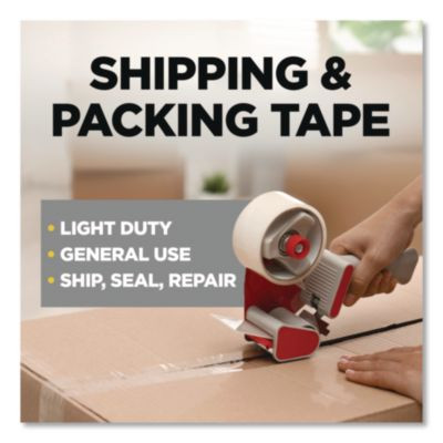 General Purpose Packaging Tape With Dispenser, 3" Core, 1.88" x 54.6 Yd, Clear