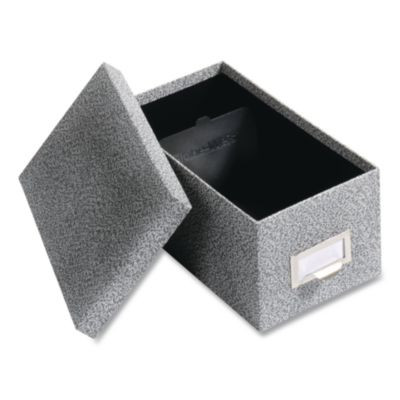 Index Card File Box, Holds 1,000 4 x 6 Cards, 6.63 x 11.63 x 5, Fiberboard, Black Agate
