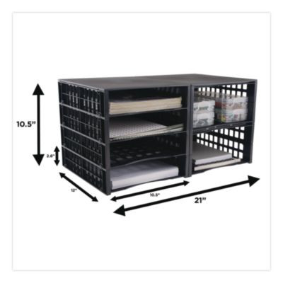 Literature Organizer, 8 Sections, 21 x 12.25, Black