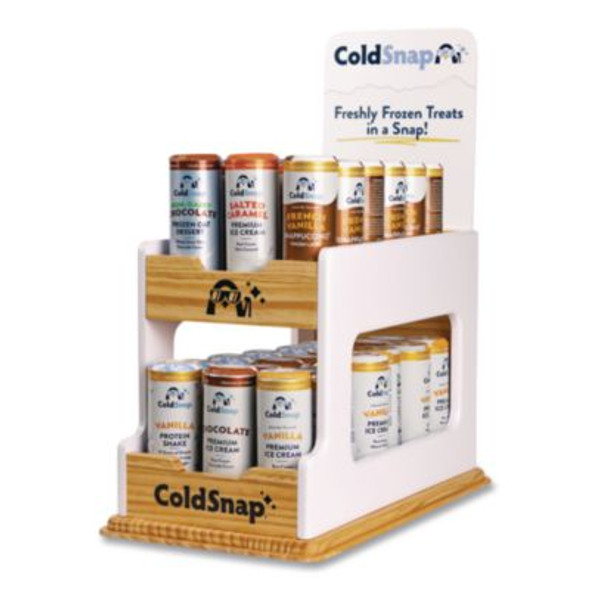 Display Rack, Holds 36 Pods, 9 x 17.25 x 11.25, White/Brown