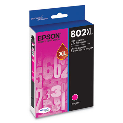 T802Xl320-S (802Xl) Durabrite Ultra High-Yield Ink, 1,900 Page-Yield, Magenta