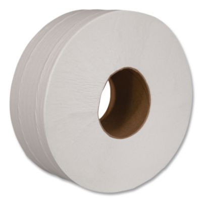 Ultra Jumbo Roll Tissue, Septic Safe, 2-Ply, 3.3" x 1,000 Ft, White, 12 Rolls/Carton