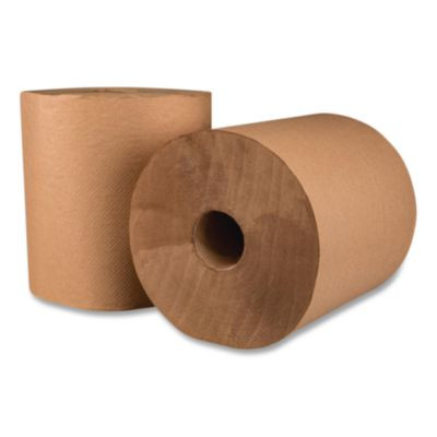 Brown Roll Towel, 1-Ply, 7.87" x 800 Ft, Brown, 6 Rolls/Carton