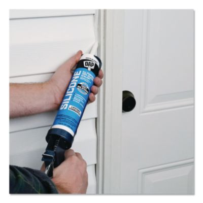 100 Percent Silicone Rubber Sealant, 9.8 Oz Capsule/Cartridge, White, 12/Pack