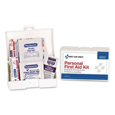 Personal First Aid Kit, 37 Pieces, Plastic Case