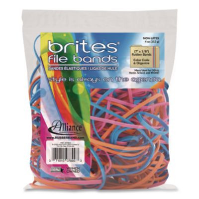 Reusable Solutions File Bands, Size 117B, Assorted Colors, 50/Pack