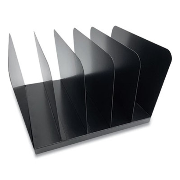 Steel Vertical File Organizer, 5 Sections, Letter Size Files, 11 X 12.5 X 7.75, Black