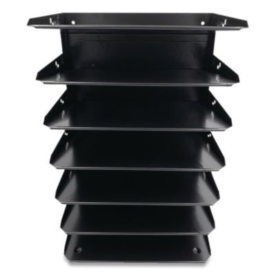 Steel Horizontal File Organizer, 7 Sections, Letter Size Files, 8.75 X 12 X 18, Black