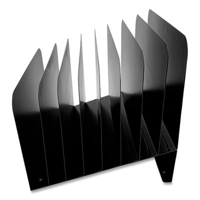 Steel Vertical File Organizer, Inclined, 8 Sections, Letter Size Files, 9.75 X 11 X 10, Black