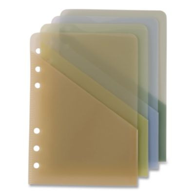 Storage Pockets, 6.75 x 3.75, Assorted Colors, 4/Pack