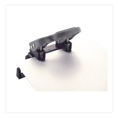 Desktop 2-Hole Eco-Punch, 1/4" Holes, Black/Gray/Green