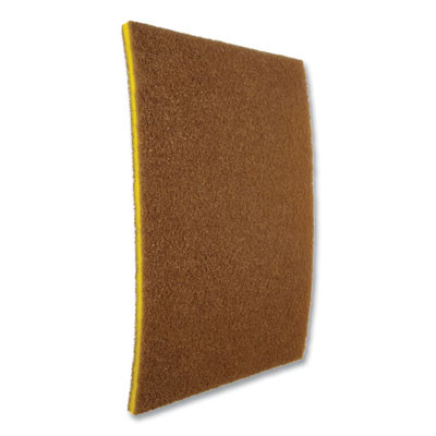 Clean And Shine Pad, 20 x 14, Brown/Yellow, 5/Carton