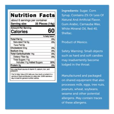 Freeze Dried Candy, Hot Shots, Cinnamon, 2.25 Lb Bag, 12/Carton