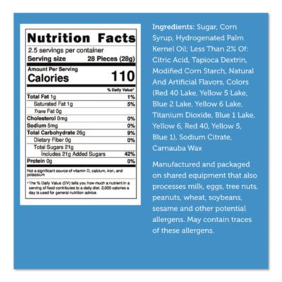 Freeze Dried Candy, Rainbow Rocks, Assorted Fruit, 1.87 Lb Bag, 12/Carton