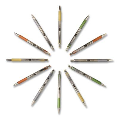 F-301 Signature Series Earthy Tones Ballpoint Pen, Retractable, Fine 0.7 Mm, Black Ink, Assorted Earthy Tones Barrel, 4/Pack