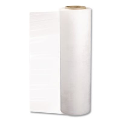 Polyethene Stretch, 17.25" x 1,500 Ft, 28-Gauge, Clear, 4 Rolls/Carton