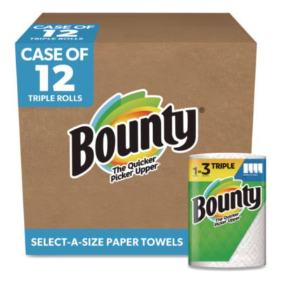 Select-A-Size Triple Roll Paper Towels, 2-Ply, 5.9 x 11, White, 123 Sheets/Roll, 12 Rolls/Carton