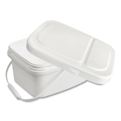 Polypropylene Dry Wipe Charging Bucket, 24 X 14 X 14, White, 12/Box