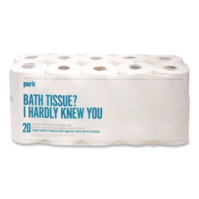 Septic Safe Toilet Paper, 1-Ply, White, 1,000 Sheets/Roll, 20 Rolls/Pack