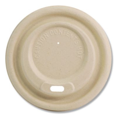 Fiber Lids For Cups, Fits 10 To 20 Oz Hot Cups, Natural, 1,000/Carton