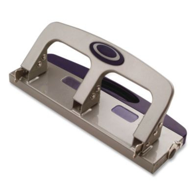 Deluxe 3-Hole Punch, 9/32" Holes, Silver/Navy