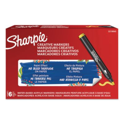 Creative Markers, Bullet Tip, Yellow, 6/Pack