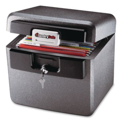 Fire-Resistant/Waterproof Safe With Key, 15.5 x 13.5 x 14.3. 0.65 Cu Ft, Gray