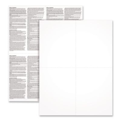 2024 W-2 4-Up Employee Copy Blank Front With Copy B And C Backers 8.5 x 3.66, 4 Forms/Sheet, 100 Forms Total