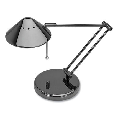 Classic Halogen Tilt-Arm Desk Lamp, 12" To 15" High, Black Chrome
