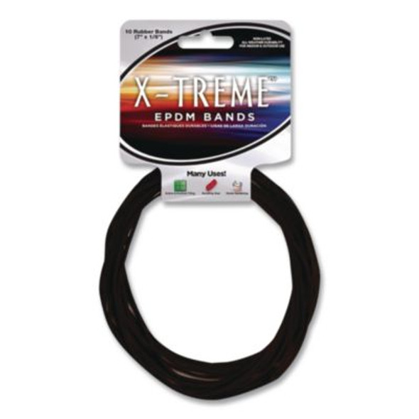 X-Treme Epdm Bands, Size 117B, Black, 10/Pack
