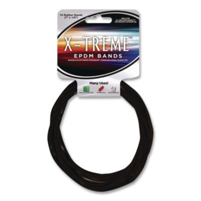 X-Treme Epdm Bands, Size 117B, Black, 10/Pack