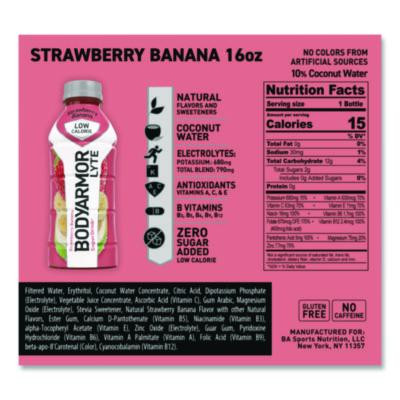 Lyte Sports Drink, Strawberry Banana, 16 Oz Bottle, 12/Pack