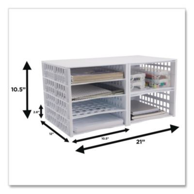 Literature Organizer, 8 Sections, 21 x 12.25, White