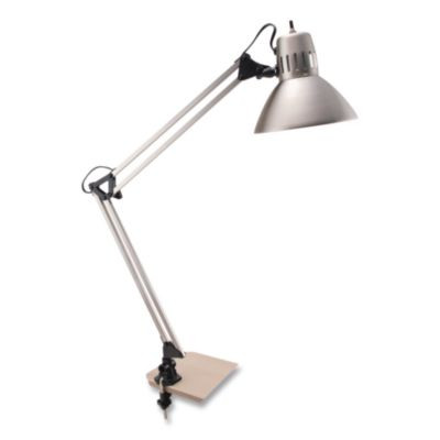 Led Desk Lamp Clamp Mount, Swing Arm, 34" High, Brushed Nickel/Black