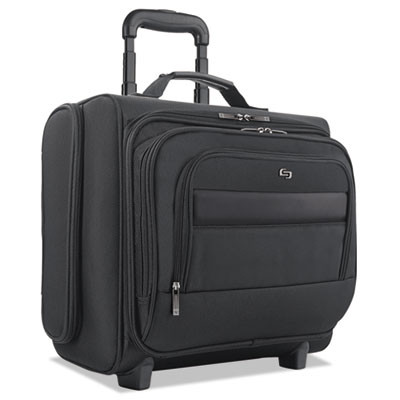 Classic Rolling Overnighter Case, Fits Devices Up To 15.6", Ballistic Polyester, 16.14 x 6.69 x 13.78, Black
