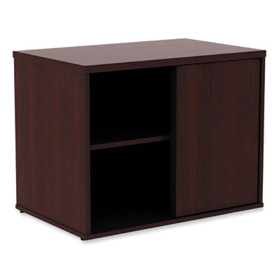 Alera Open Office Desk Series Low Storage Cabinet Credenza, Woodgrain Laminate, 29.5w x 19.13d x 22.78h, Mahogany
