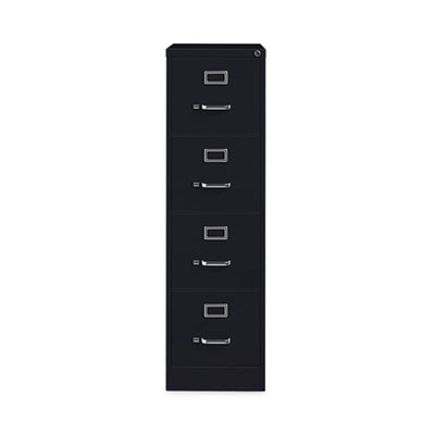 Four-Drawer Economy Vertical File, Letter-Size File Drawers, 15" x 22" x 52", Black