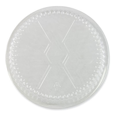Round Aluminum To-Go Container Lids, Dome Lid, 7" Diameter, Clear, Plastic, 500/Carton