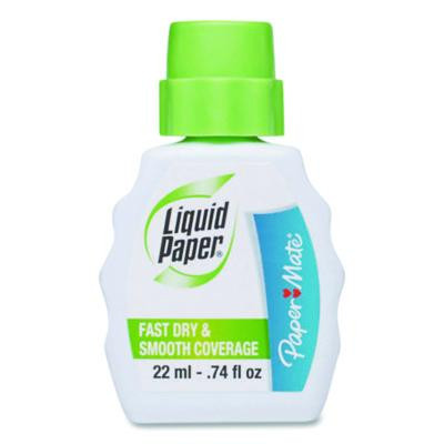 Fast Dry And Smooth Coverage Correction Fluid Value Pack, Foam Brush Tip Applicator, 0.74 Oz Bottle, White, Dozen