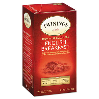 Tea Bags, English Breakfast, 1.76 Oz Filterbag, 25/Box