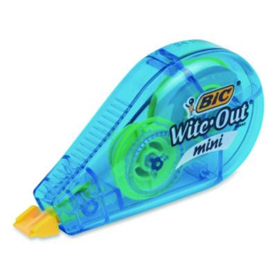 Wite-Out Brand Mini Correction Tape, Non-Refillable, 0.2" x 26.2 Ft, White Tape, Assorted Dispenser Colors, 6/Pack