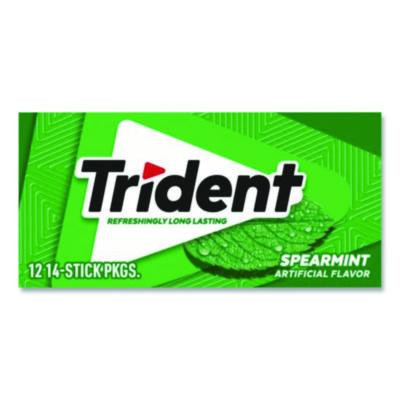 Sugar-Free Gum, Spearmint, 14 Sticks/Pack, 12 Packs/Box