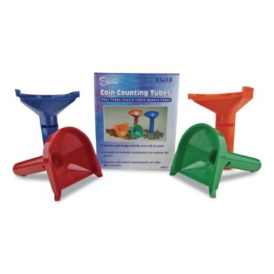 Coin Counting Tubes For Pennies, Nickels, Dimes And Quarters, Assorted Colors