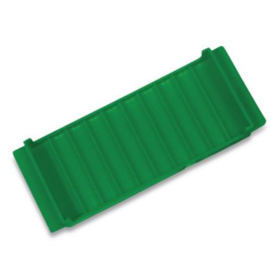Stackable Plastic Coin Tray, Accommodates $50 In Dimes, 3.75" x 11.5" x 1.5", Green