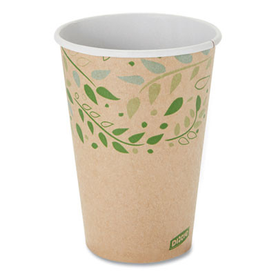 Ecosmart Recycled Hot/Cold Cups, 16 Oz, Paper, Kraft/Green, 1,000/Carton