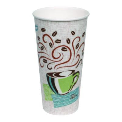 Perfectouch Paper Hot Cups, 20 Oz, Coffee Haze Design, 25/Pack