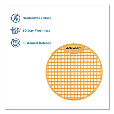 Activeaire Deodorizer Urinal Screen, Sunscape Mango Scent, Orange, 12/Carton
