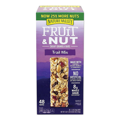 Granola Bars, Chewy Fruit And Nut Trail Mix, 1.2 Oz Pouch, 48/Box