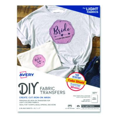 Fabric Transfers, For Light-Colored Fabrics, 8.5 x 11, White, 6/Pack